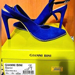 Navy Blue studded heels